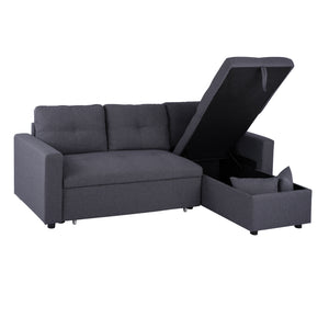 ΚΑΝΑΠΕΣ ΓΩΝΙΑ ΚΡΕΒΑΤΙ WAYNE 224x147x85Υεκ. HM3028.11 ΓΚΡΙ ΥΦΑΣΜΑ - Pakobazaar