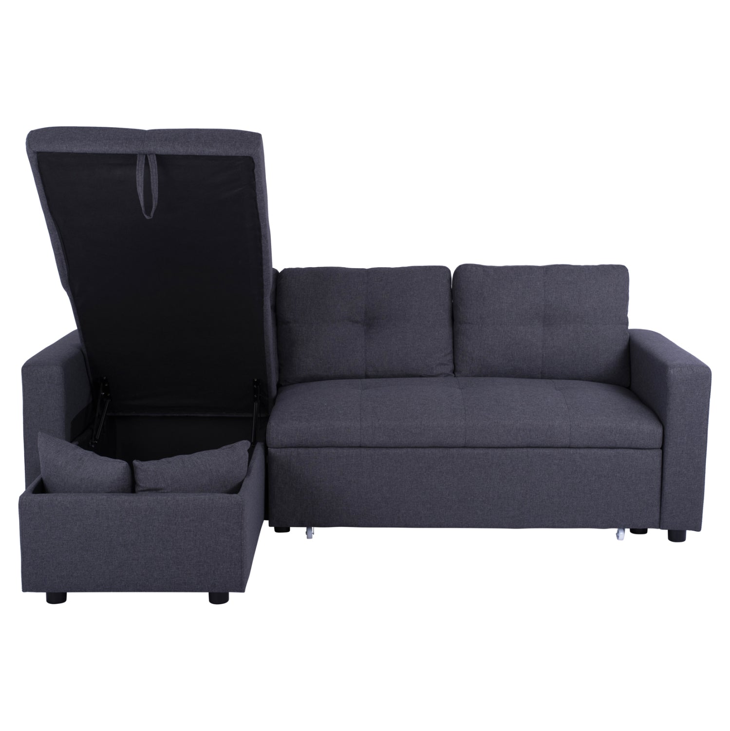 ΚΑΝΑΠΕΣ ΓΩΝΙΑ ΚΡΕΒΑΤΙ WAYNE 224x147x85Υεκ. HM3028.11 ΓΚΡΙ ΥΦΑΣΜΑ - Pakobazaar