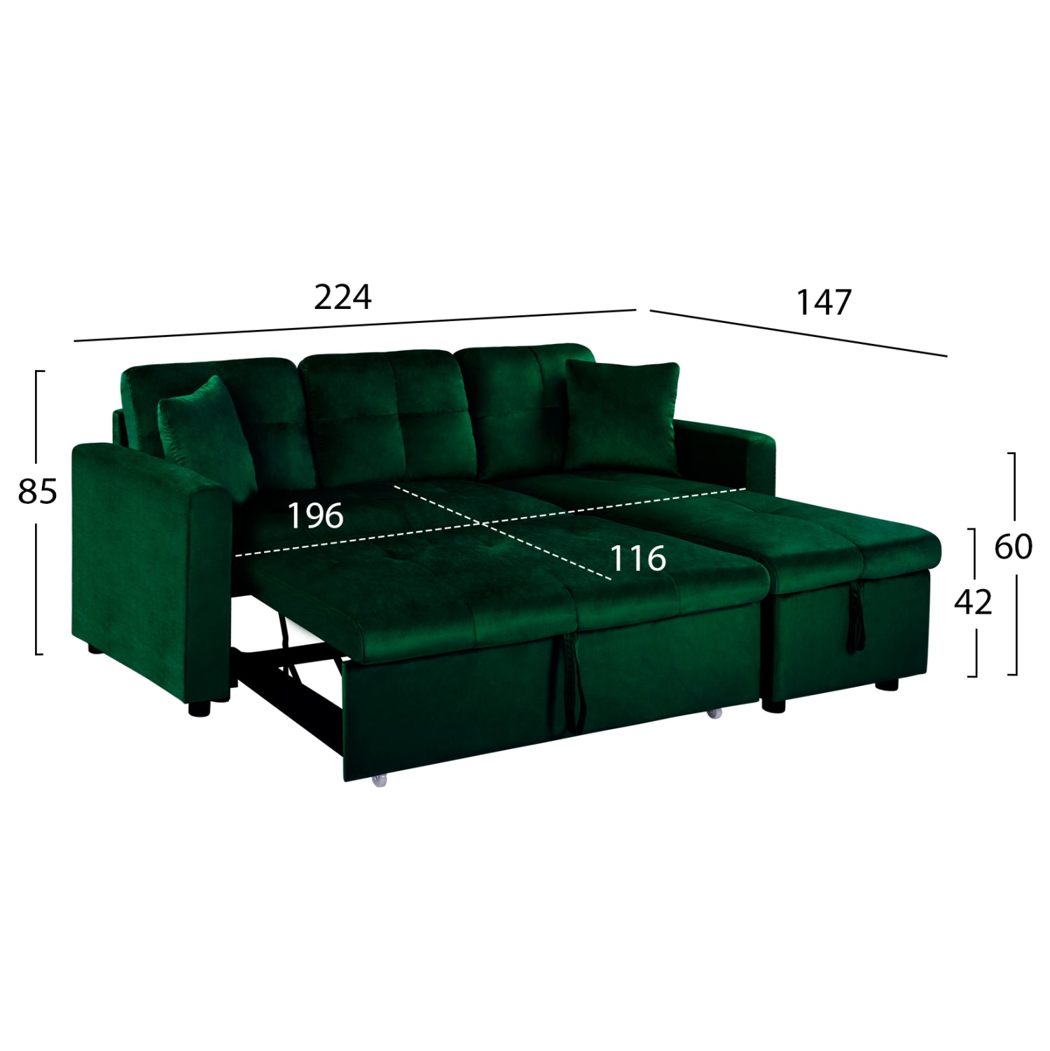 ΚΑΝΑΠΕΣ ΓΩΝΙΑ ΚΡΕΒΑΤΙ WAYNE 224x147x85Υεκ. HM3028.13 ΒΕΛΟΥΔΟ ΚΥΠΑΡΙΣΣΙ - Pakobazaar
