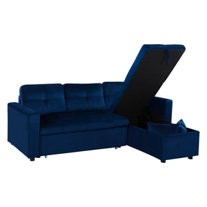 ΚΑΝΑΠΕΣ ΓΩΝΙΑ ΚΡΕΒΑΤΙ WAYNE 224x147x85Υεκ. HM3028.18 ΒΕΛΟΥΔΟ ΜΠΛΕ - Pakobazaar
