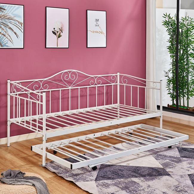 ΚΑΝΑΠΕΣ ΚΡΕΒΑΤΙ MAEKO 190Χ90 ΛΕΥΚΟΣ+ΕΠΕΚΤ/ΜΕΝΟ ΒΟΗΘΗΤΙΚΟ ΚΡΕΒΑΤΙ 85Χ185 HM571.02 - Pakobazaar