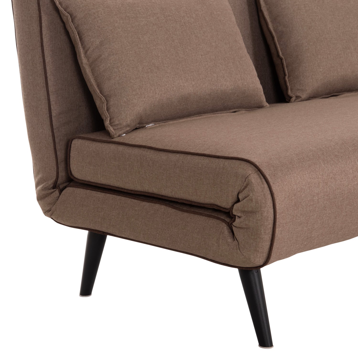 ΚΑΝΑΠΕΣ ΚΡΕΒΑΤΙ 2 ΑΤΟΜΩΝ ASMA HM3077.07 ΣΚΟΥΡΟ ΜΠΕΖ ΥΦΑΣΜΑ 143x78x84Yεκ. - Pakobazaar