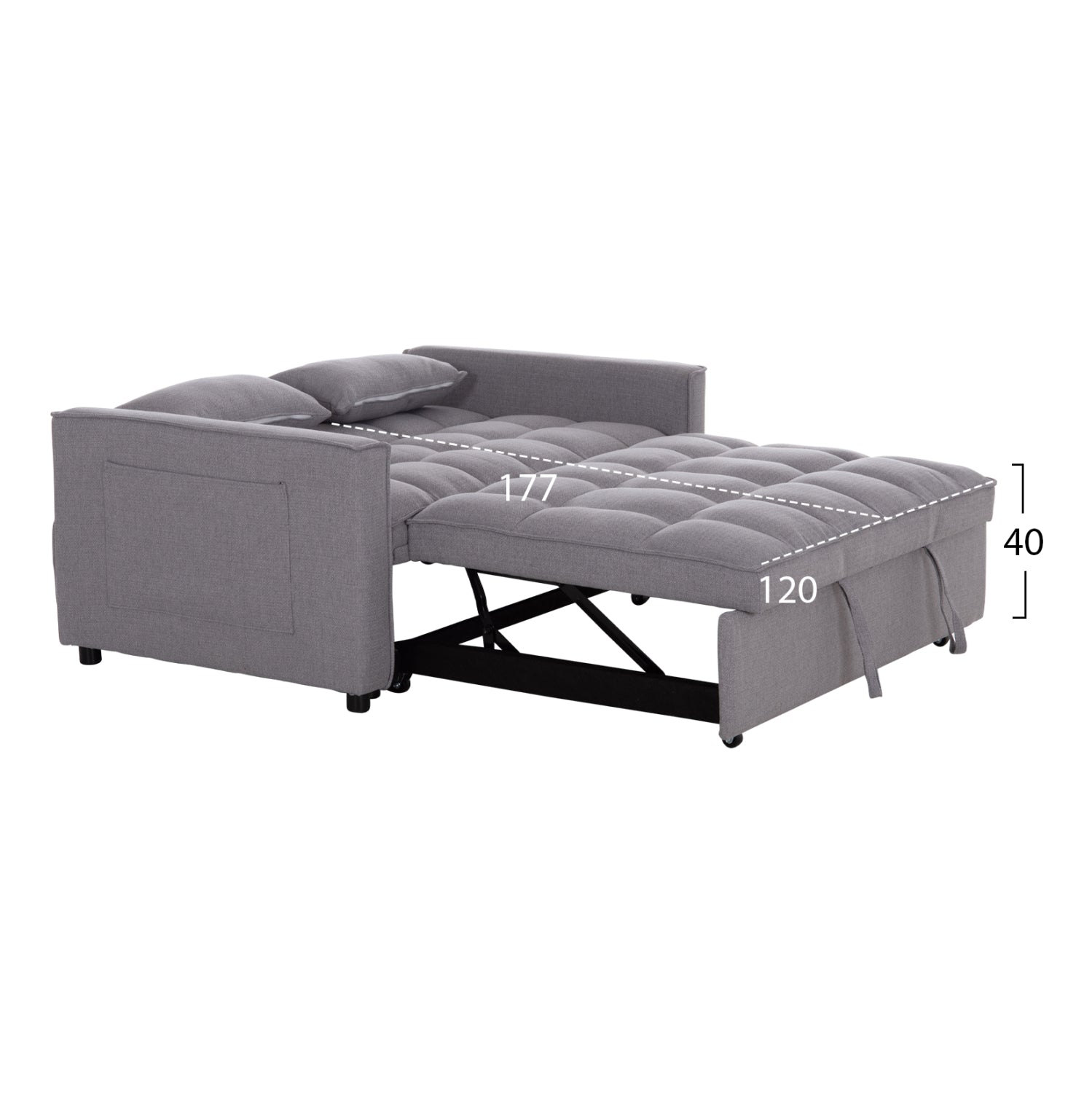 ΚΑΝΑΠΕΣ ΚΡΕΒΑΤΙ 2-ΘΕΣΙΟΣ BORG HM3289.01 ΓΚΡΙ ΥΦΑΣΜΑ 140x100x80Υεκ - Pakobazaar