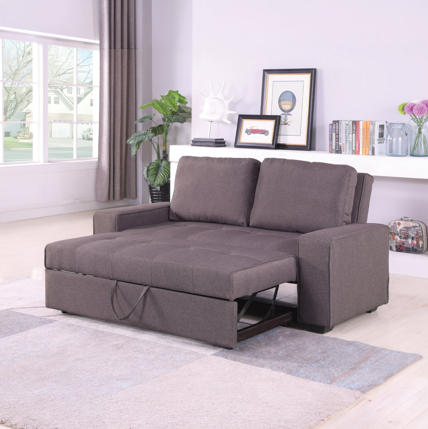 ΚΑΝΑΠΕΣ ΚΡΕΒΑΤΙ KANNA 2ΘΕΣΙΟΣ 176x102x91 εκ.HM3082.01 ΜΕ ΚΑΦΕ ΥΦΑΣΜΑ 176x102x91 εκ. - Pakobazaar