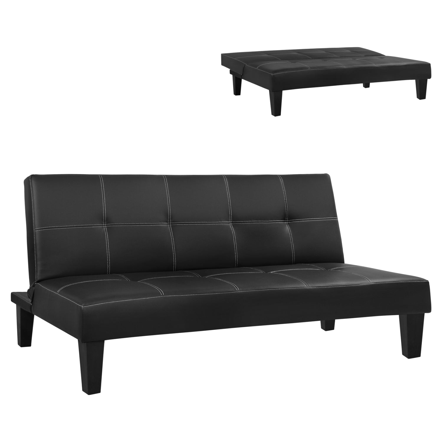 ΚΑΝΑΠΕΣ ΚΡΕΒΑΤΙ 3Θ HM3002.02 ΜΑΥΡΟΣ PU ΜΕ ΓΑΖΙΑ 186x90x82 - Pakobazaar