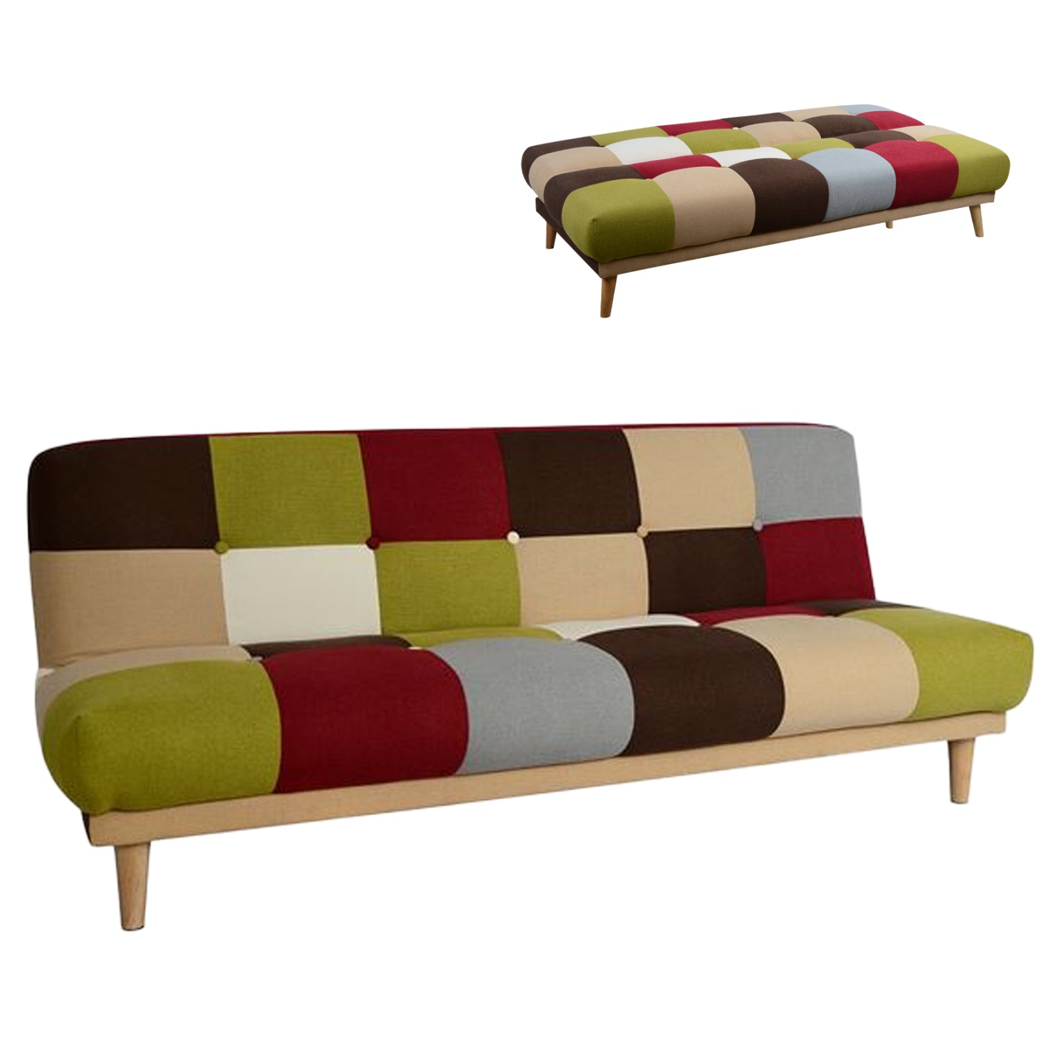 ΚΑΝΑΠΕΣ ΚΡΕΒΑΤΙ 3Θ HM3003 LEONARDO MIXED COLOR 180x80x75Υεκ. - Pakobazaar