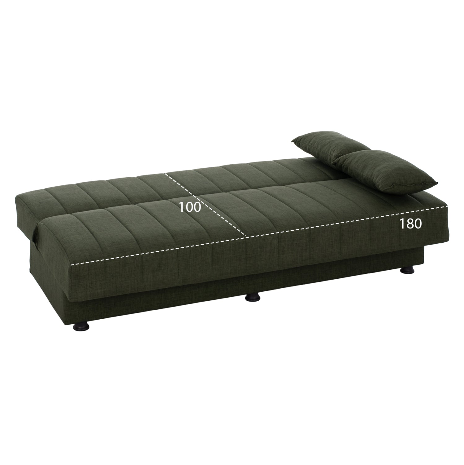 ΚΑΝΑΠΕΣ ΚΡΕΒΑΤΙ ANDRI ΤΡΙΘΕΣΙΟΣ DARK OLIVE HM3239.05 180x72x77 εκ. - Pakobazaar