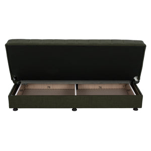 ΚΑΝΑΠΕΣ ΚΡΕΒΑΤΙ ANDRI ΤΡΙΘΕΣΙΟΣ DARK OLIVE HM3239.05 180x72x77 εκ. - Pakobazaar