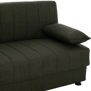 ΚΑΝΑΠΕΣ ΚΡΕΒΑΤΙ ANDRI ΤΡΙΘΕΣΙΟΣ DARK OLIVE HM3239.05 180x72x77 εκ. - Pakobazaar