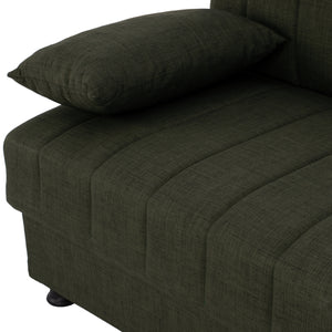 ΚΑΝΑΠΕΣ ΚΡΕΒΑΤΙ ANDRI ΤΡΙΘΕΣΙΟΣ DARK OLIVE HM3239.05 180x72x77 εκ. - Pakobazaar