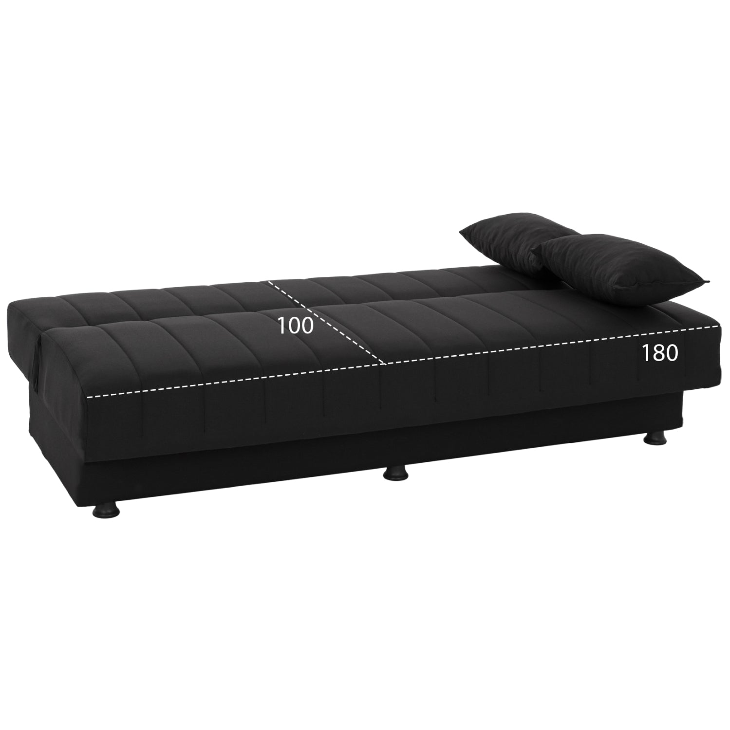 ΚΑΝΑΠΕΣ ΚΡΕΒΑΤΙ ANDRI ΤΡΙΘΕΣΙΟΣ ΜΑΥΡΟΣ HM3239.01 180x72x77 εκ. - Pakobazaar