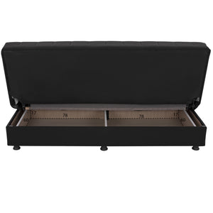ΚΑΝΑΠΕΣ ΚΡΕΒΑΤΙ ANDRI ΤΡΙΘΕΣΙΟΣ ΜΑΥΡΟΣ HM3239.01 180x72x77 εκ. - Pakobazaar