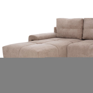 ΚΑΝΑΠΕΣ ΚΡΕΒΑΤΙ ΑΡΙΣΤΕΡΗ ΓΩΝΙΑ COMFYRA HM3336.03L ΜΠΕΖ ΥΦΑΣΜΑ 268x180x83Υεκ - Pakobazaar