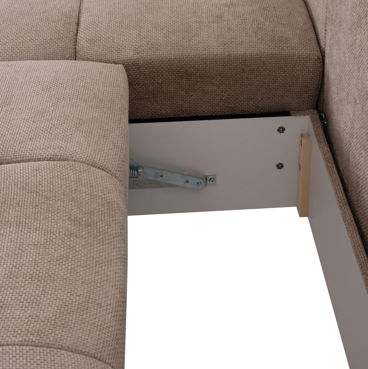 ΚΑΝΑΠΕΣ ΚΡΕΒΑΤΙ ΑΡΙΣΤΕΡΗ ΓΩΝΙΑ COMFYRA HM3336.03L ΜΠΕΖ ΥΦΑΣΜΑ 268x180x83Υεκ