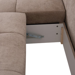 ΚΑΝΑΠΕΣ ΚΡΕΒΑΤΙ ΑΡΙΣΤΕΡΗ ΓΩΝΙΑ COMFYRA HM3336.03L ΜΠΕΖ ΥΦΑΣΜΑ 268x180x83Υεκ