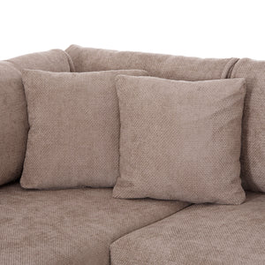 ΚΑΝΑΠΕΣ ΚΡΕΒΑΤΙ ΑΡΙΣΤΕΡΗ ΓΩΝΙΑ ZENORA HM3337.03L ΜΠΕΖ ΥΦΑΣΜΑ 303x214x80Υεκ - Pakobazaar