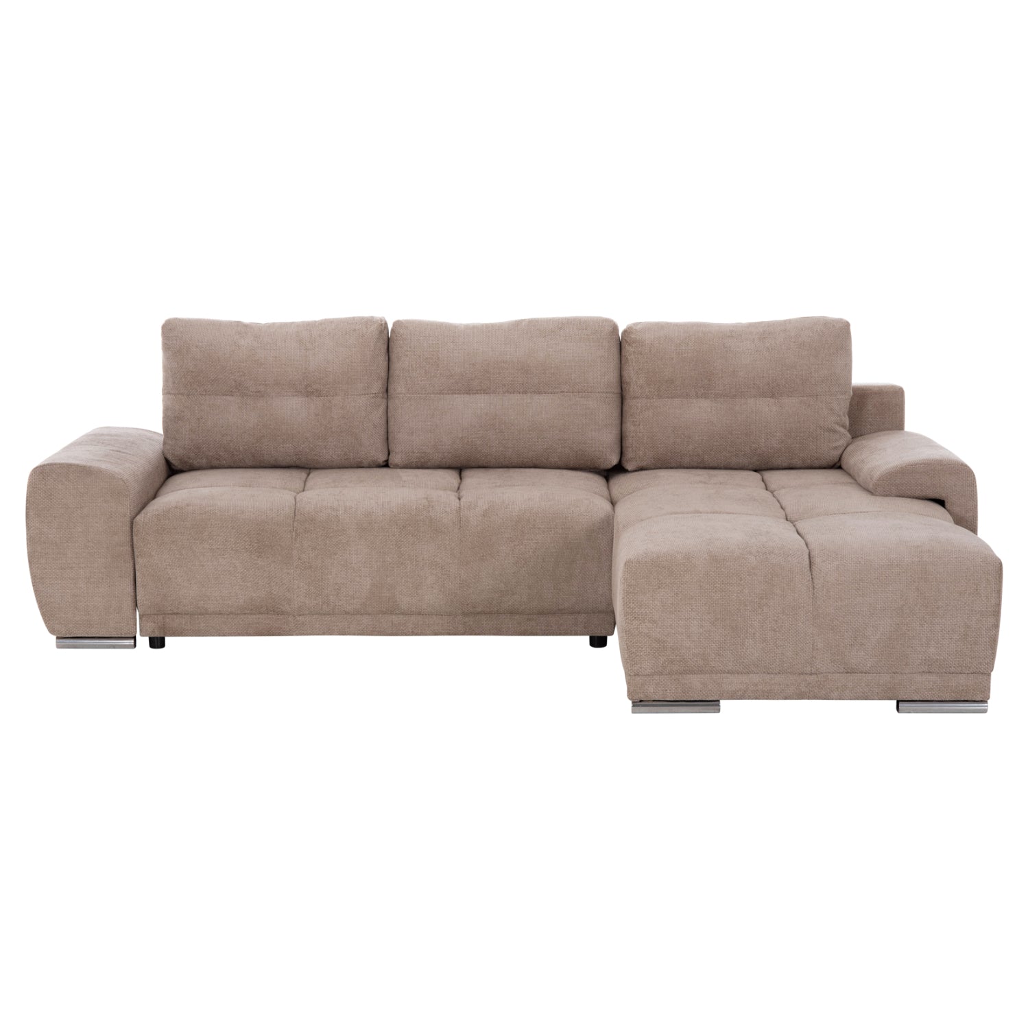 ΚΑΝΑΠΕΣ ΚΡΕΒΑΤΙ ΔΕΞΙΑ ΓΩΝΙΑ COMFYRA HM3336.03R ΜΠΕΖ ΥΦΑΣΜΑ 270x181x75Υεκ - Pakobazaar