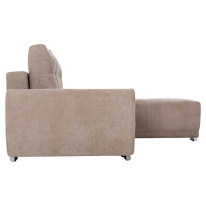 ΚΑΝΑΠΕΣ ΚΡΕΒΑΤΙ ΔΕΞΙΑ ΓΩΝΙΑ COMFYRA HM3336.03R ΜΠΕΖ ΥΦΑΣΜΑ 270x181x75Υεκ - Pakobazaar