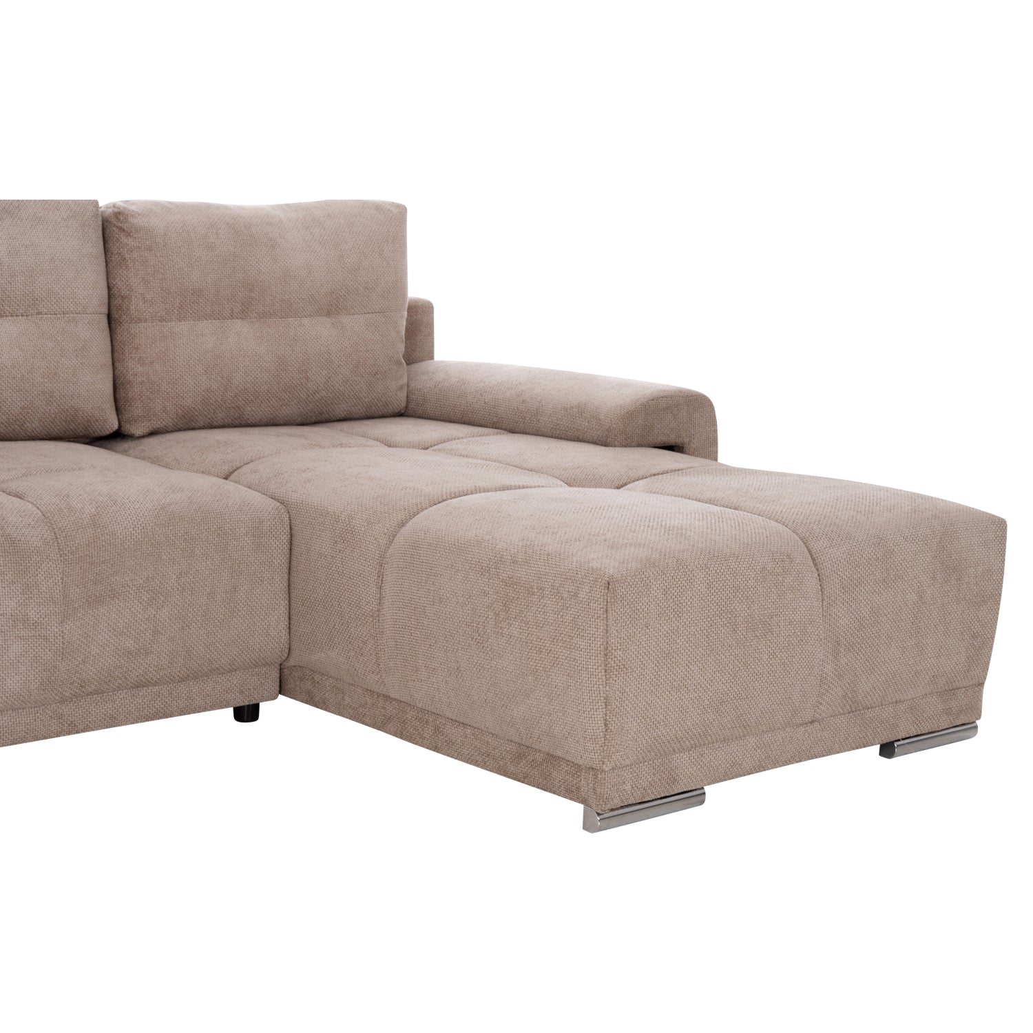 ΚΑΝΑΠΕΣ ΚΡΕΒΑΤΙ ΔΕΞΙΑ ΓΩΝΙΑ COMFYRA HM3336.03R ΜΠΕΖ ΥΦΑΣΜΑ 270x181x75Υεκ - Pakobazaar