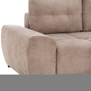 ΚΑΝΑΠΕΣ ΚΡΕΒΑΤΙ ΔΕΞΙΑ ΓΩΝΙΑ COMFYRA HM3336.03R ΜΠΕΖ ΥΦΑΣΜΑ 270x181x75Υεκ - Pakobazaar