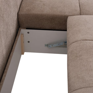 ΚΑΝΑΠΕΣ ΚΡΕΒΑΤΙ ΔΕΞΙΑ ΓΩΝΙΑ COMFYRA HM3336.03R ΜΠΕΖ ΥΦΑΣΜΑ 270x181x75Υεκ - Pakobazaar