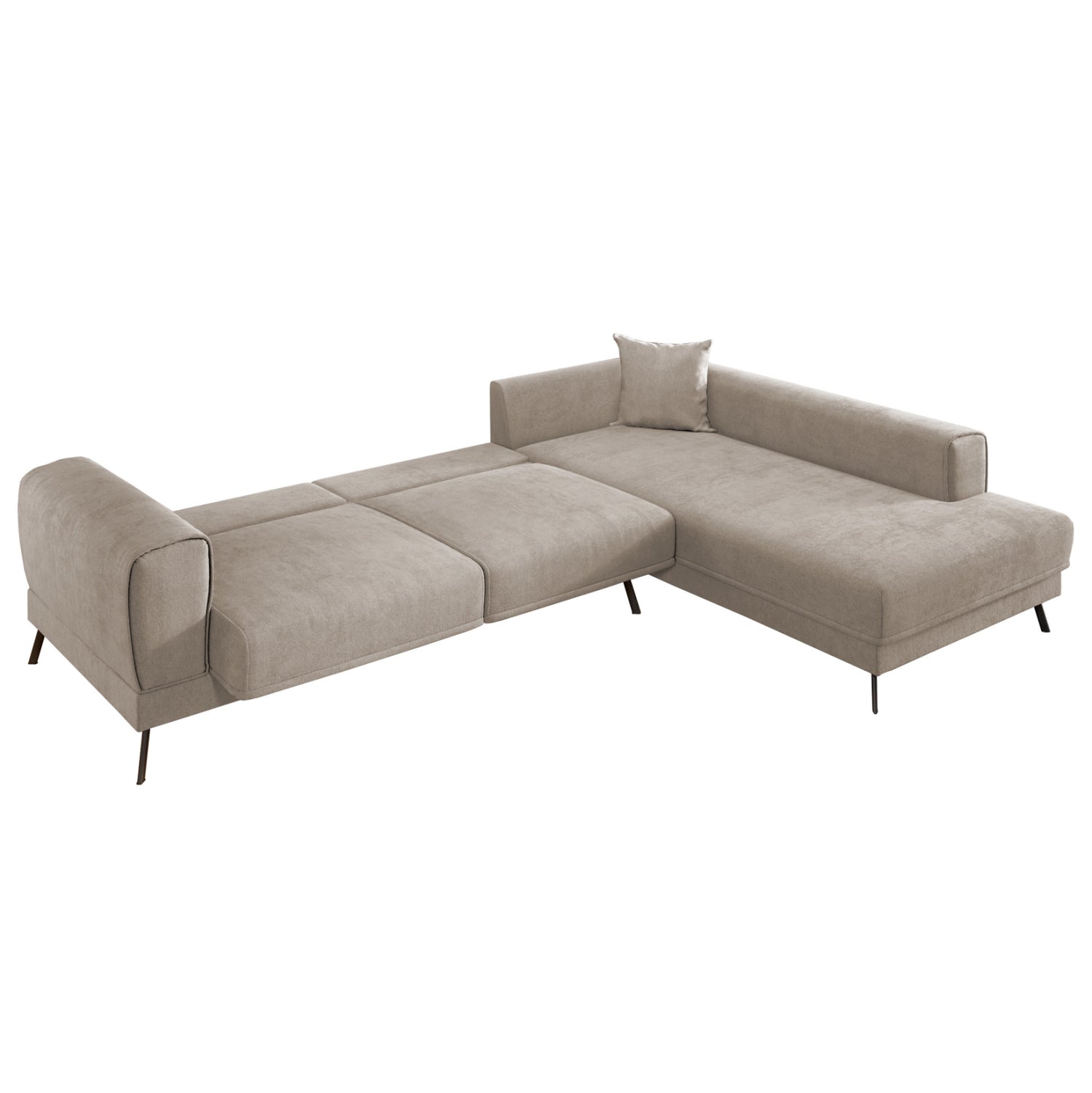 ΚΑΝΑΠΕΣ ΚΡΕΒΑΤΙ ΔΕΞΙΑ ΓΩΝΙΑ ZENORA HM3337.03R ΜΠΕΖ ΥΦΑΣΜΑ 303x214x80Υεκ - Pakobazaar