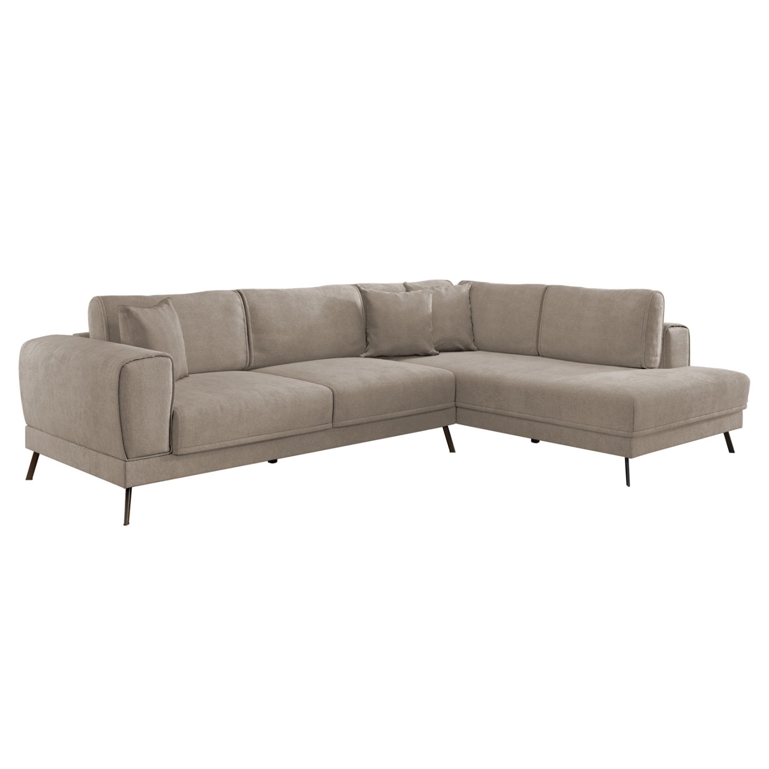 ΚΑΝΑΠΕΣ ΚΡΕΒΑΤΙ ΔΕΞΙΑ ΓΩΝΙΑ ZENORA HM3337.03R ΜΠΕΖ ΥΦΑΣΜΑ 303x214x80Υεκ - Pakobazaar