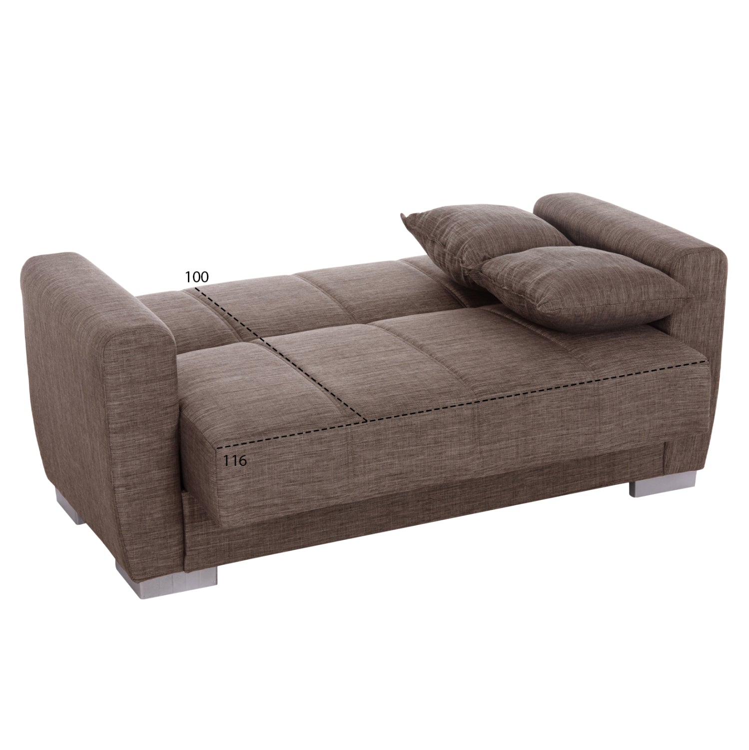 ΚΑΝΑΠΕΣ ΚΡΕΒΑΤΙ POLYA ΔΙΘΕΣΙΟΣ ΚΑΦΕ HM3241.02 153x87x77 εκ. - Pakobazaar