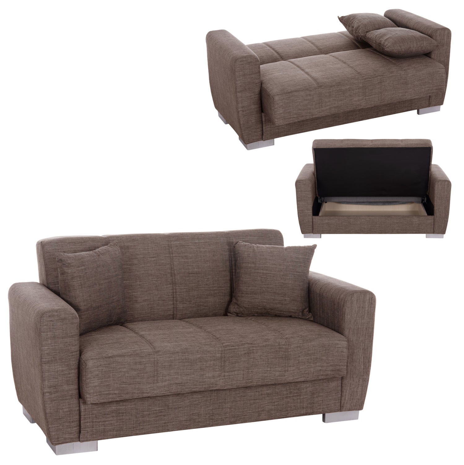 ΚΑΝΑΠΕΣ ΚΡΕΒΑΤΙ POLYA ΔΙΘΕΣΙΟΣ ΚΑΦΕ HM3241.02 153x87x77 εκ. - Pakobazaar