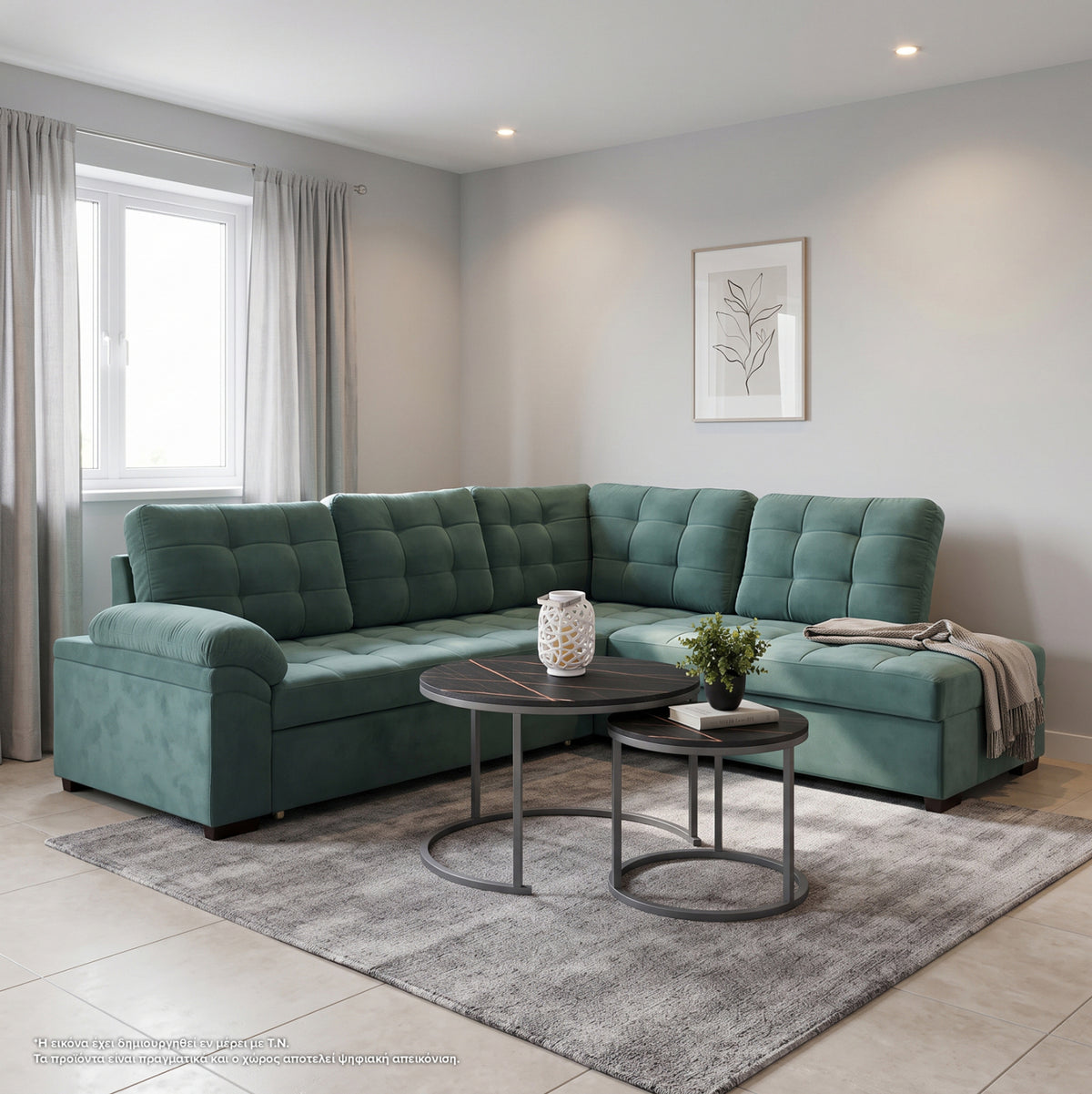 ΚΑΝΑΠΕΣ ΚΡΕΒΑΤΙ JADE HM3144.04R ΔΕΞΙΑ ΓΩΝΙΑ ΒΕΡΑΜΑΝ ΒΕΛΟΥΔΟ 250x80-180x73-88Υεκ. - Pakobazaar