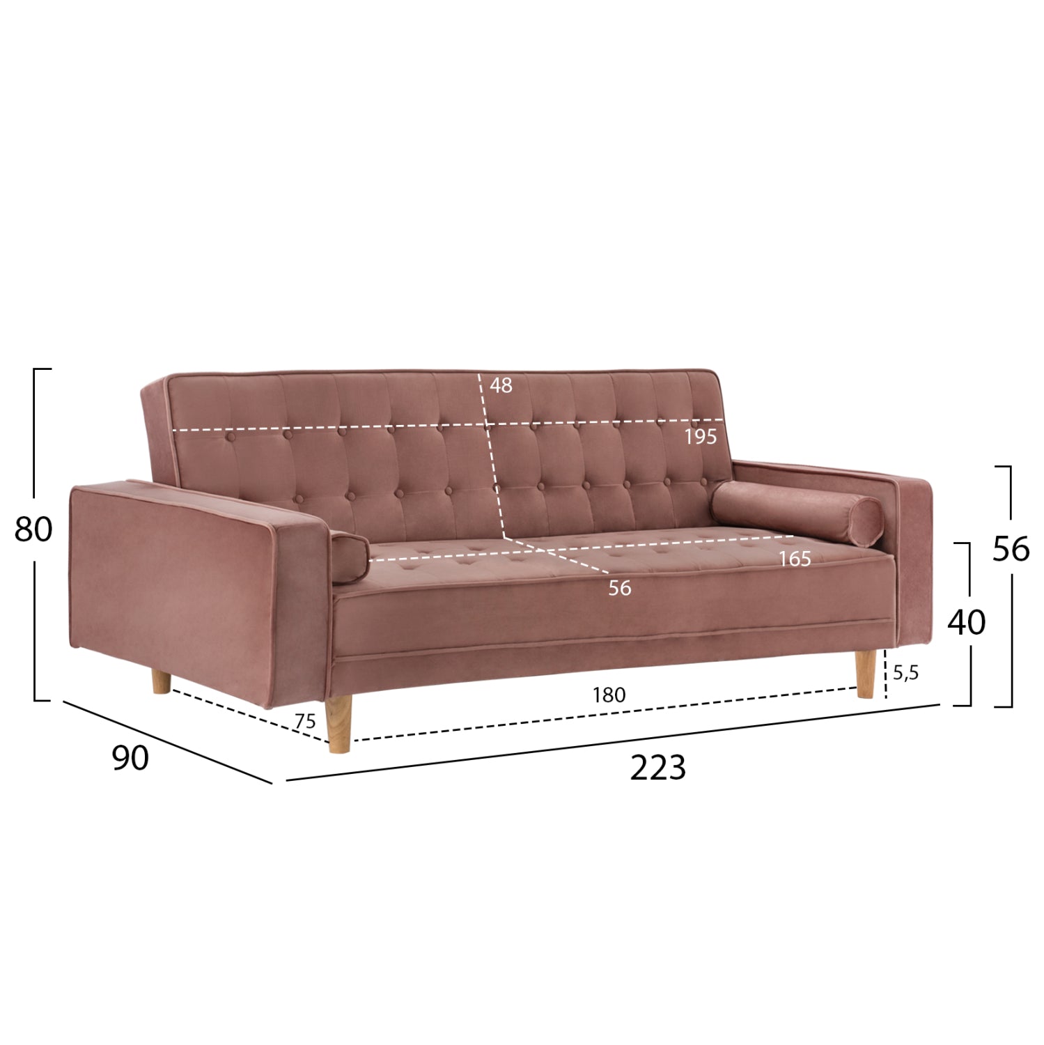 ΚΑΝΑΠΕΣ ΚΡΕΒΑΤΙ SALVADOR HM3150.12 ΒΕΛΟΥΔΟ ΣΑΠΙΟ ΜΗΛΟ  223X90X80Y εκ. - Pakobazaar
