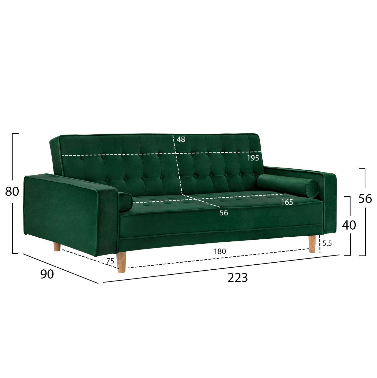 ΚΑΝΑΠΕΣ ΚΡΕΒΑΤΙ SALVADOR HM3150.13 ΒΕΛΟΥΔΟ ΚΥΠΑΡΙΣΣΙ 223X90X80Y εκ. - Pakobazaar