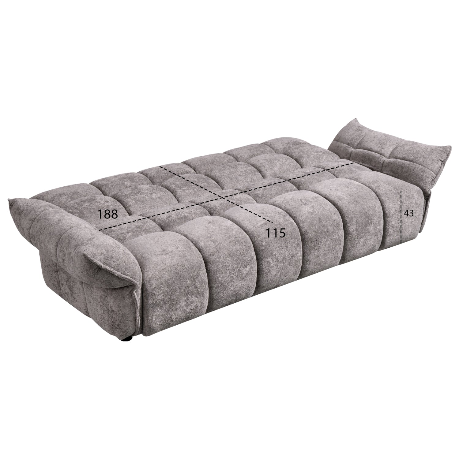 ΚΑΝΑΠΕΣ ΚΡΕΒΑΤΙ MELU HM3314.01 ΓΚΡΙ ΥΦΑΣΜΑ--ΚΑΘΙΣΜΑ POCKET SPRINGS 240-250x90x85Υεκ. - Pakobazaar