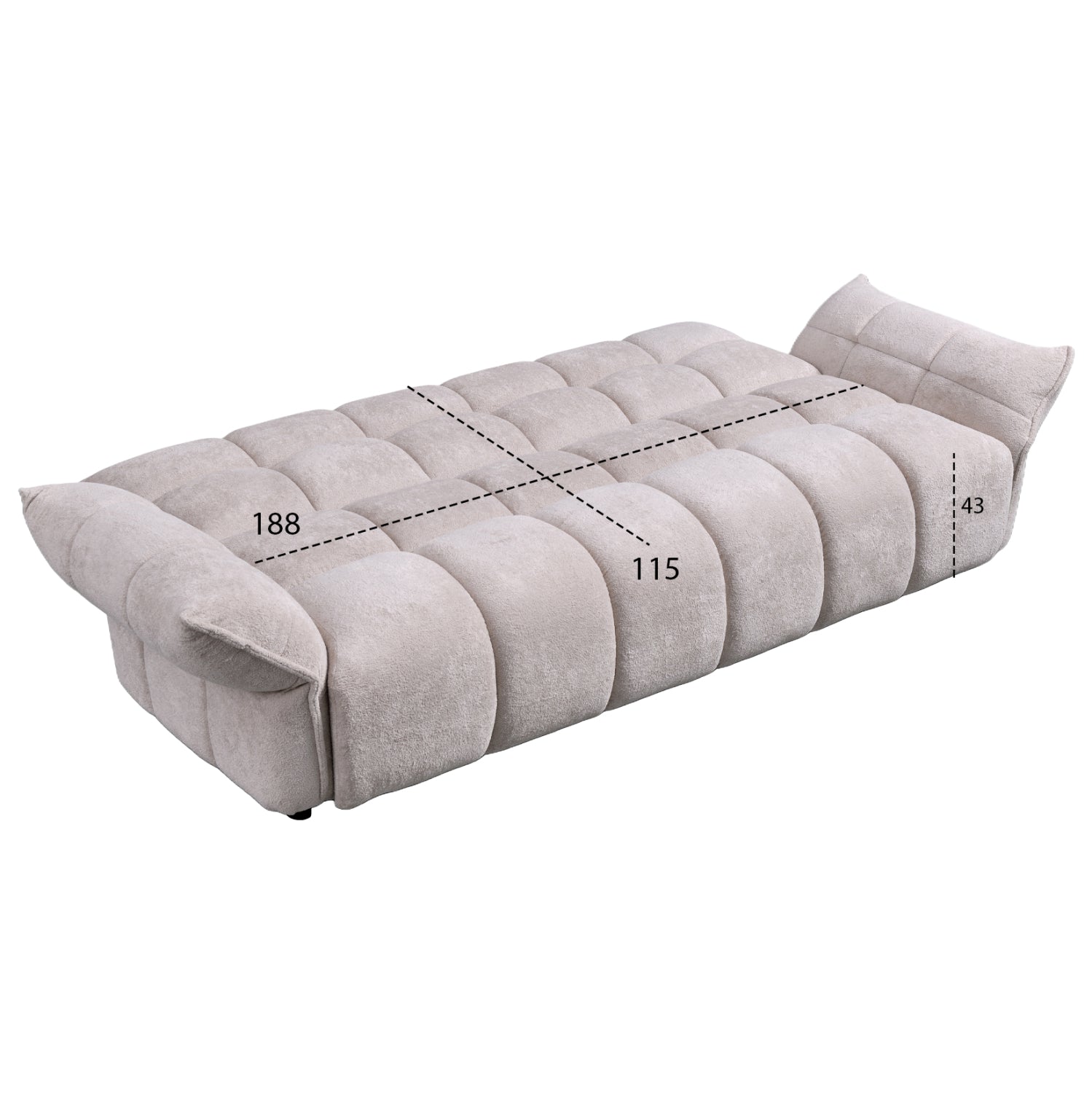 ΚΑΝΑΠΕΣ ΚΡΕΒΑΤΙ MELU HM3314.02 ΜΠΕΖ ΥΦΑΣΜΑ--ΚΑΘΙΣΜΑ POCKET SPRINGS 240-250x90x85Υεκ. - Pakobazaar