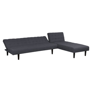 ΚΑΝΑΠΕΣ ΚΡΕΒΑΤΙ ΓΩΝΙΑ ΑΝΑΣΤΡΕΨΙΜΗ ZELDA HM3154.01 ΜΕ ΓΚΡΙ ΥΦΑΣΜΑ 254X163X74Y εκ. - Pakobazaar