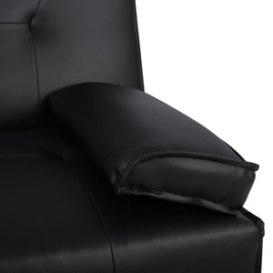 ΚΑΝΑΠΕΣ ΚΡΕΒΑΤΙ BENIN ΜΕ ΜΑΥΡΟ PU 165x76,5x79 εκ ΚΑΙ ΠΤΥΣΣΟΜΕΝΟ ΜΠΡΑΤΣΟ HM3157.01 - Pakobazaar