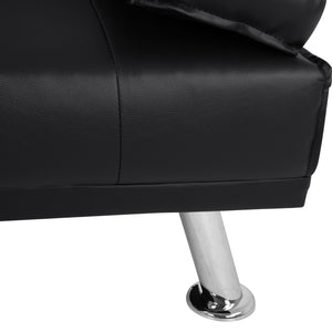 ΚΑΝΑΠΕΣ ΚΡΕΒΑΤΙ BENIN ΜΕ ΜΑΥΡΟ PU 165x76,5x79 εκ ΚΑΙ ΠΤΥΣΣΟΜΕΝΟ ΜΠΡΑΤΣΟ HM3157.01 - Pakobazaar