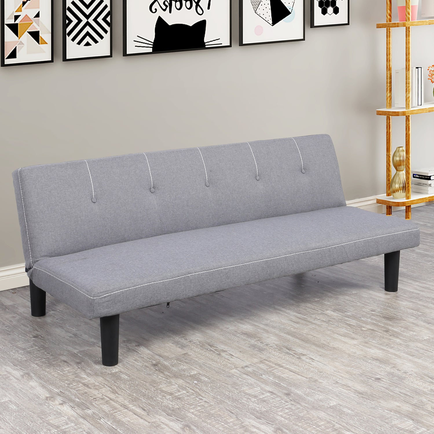ΚΑΝΑΠΕΣ ΚΡΕΒΑΤΙ ETHAN ΣΕ ΓΚΡΙ ΧΡΩΜΑ HM3146.01 165x74x64 εκ. - Pakobazaar
