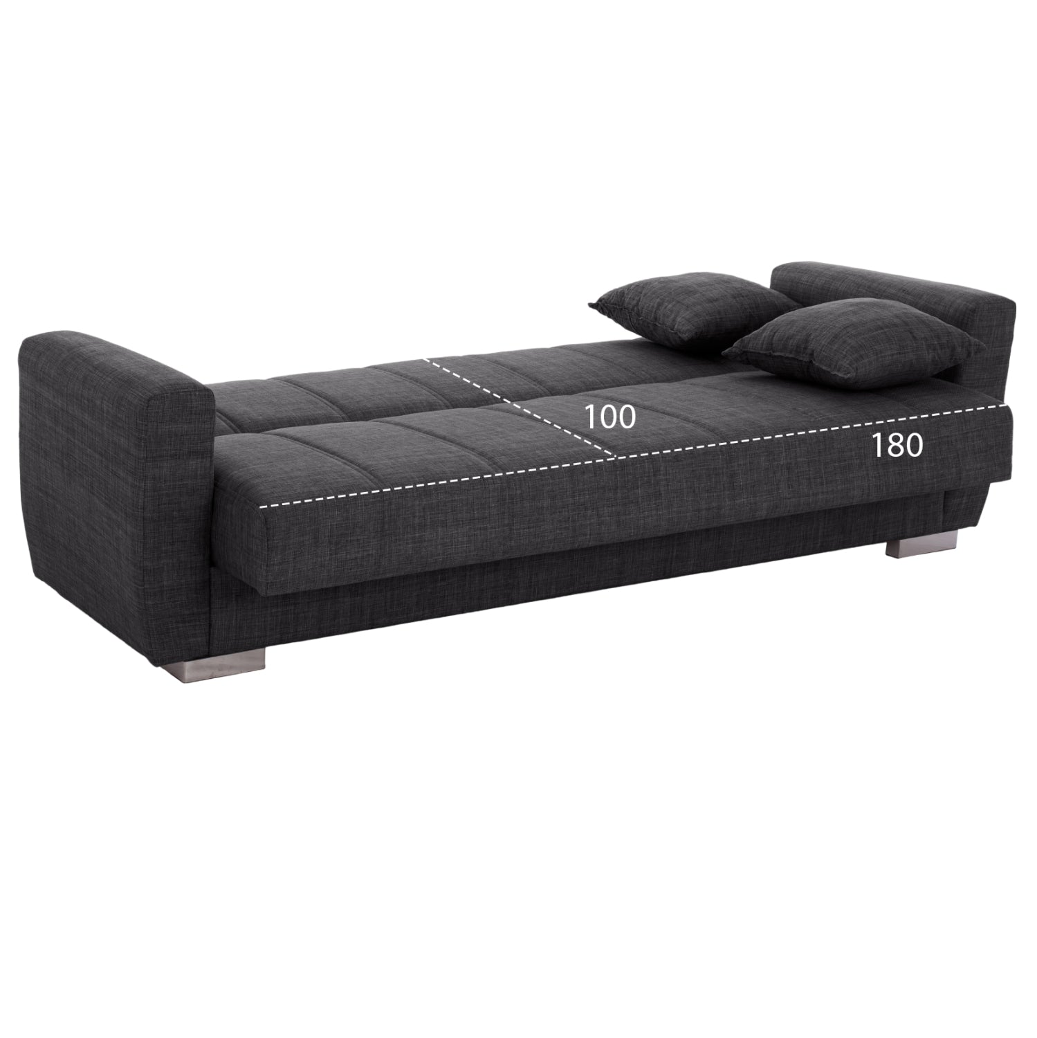 ΚΑΝΑΠΕΣ ΚΡΕΒΑΤΙ POLYA ΤΡΙΘΕΣΙΟΣ HM3240.03 ΓΚΡΙ 215x85x76Υ εκ. - Pakobazaar