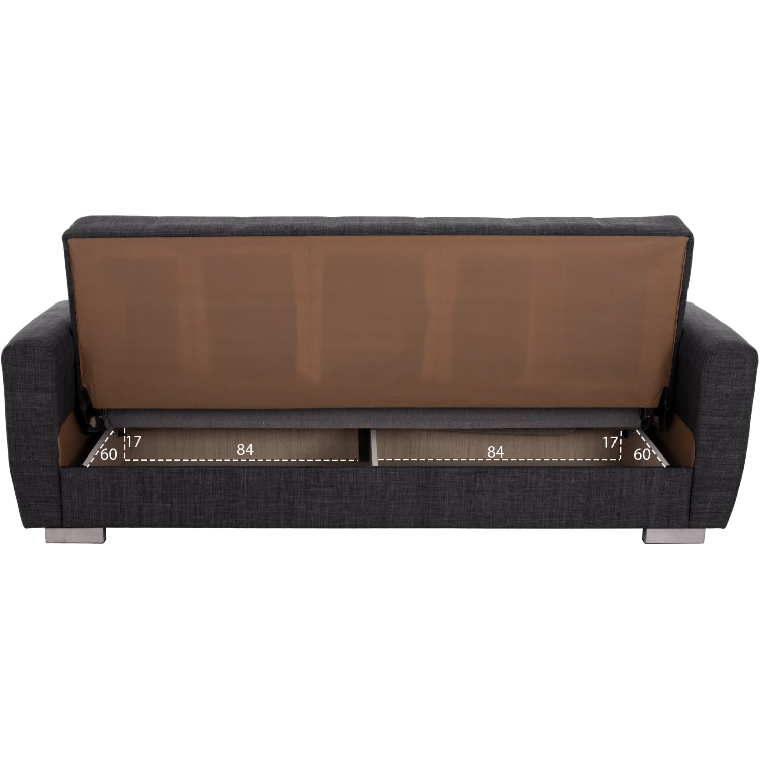 ΚΑΝΑΠΕΣ ΚΡΕΒΑΤΙ POLYA ΤΡΙΘΕΣΙΟΣ HM3240.03 ΓΚΡΙ 215x85x76Υ εκ. - Pakobazaar