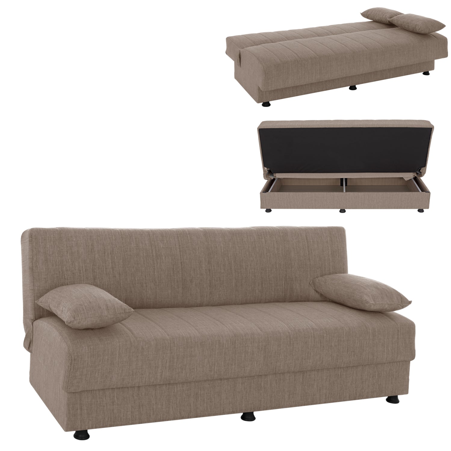 ΚΑΝΑΠΕΣ ΚΡΕΒΑΤΙ ANDRI ΤΡΙΘΕΣΙΟΣ ΜΠΕΖ HM3239.04 180x83x74Υ εκ. - Pakobazaar