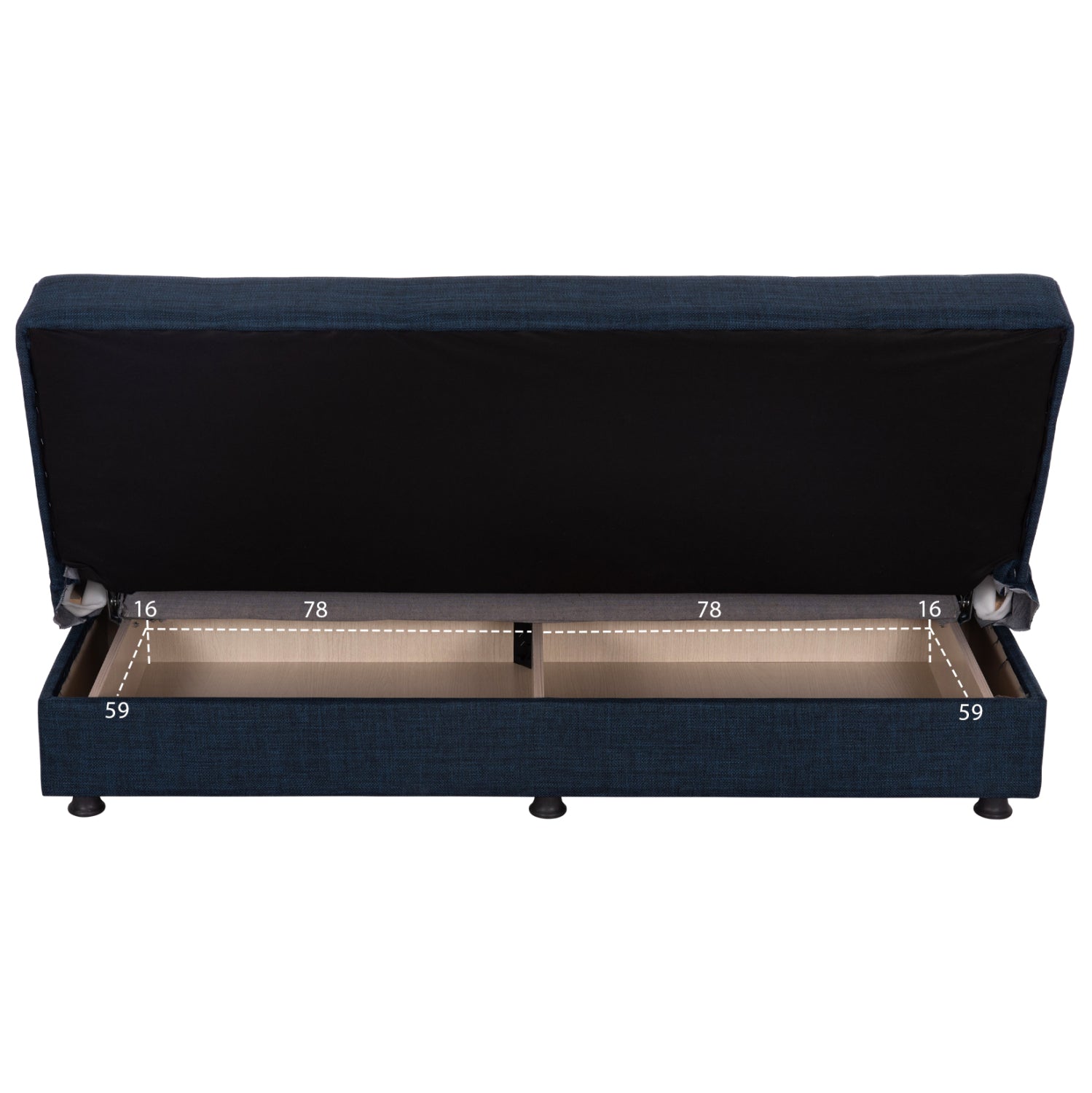 ΚΑΝΑΠΕΣ ΚΡΕΒΑΤΙ ANDRI ΤΡΙΘΕΣΙΟΣ ΜΠΛΕ HM3239.07 180x83x74Y εκ. - Pakobazaar