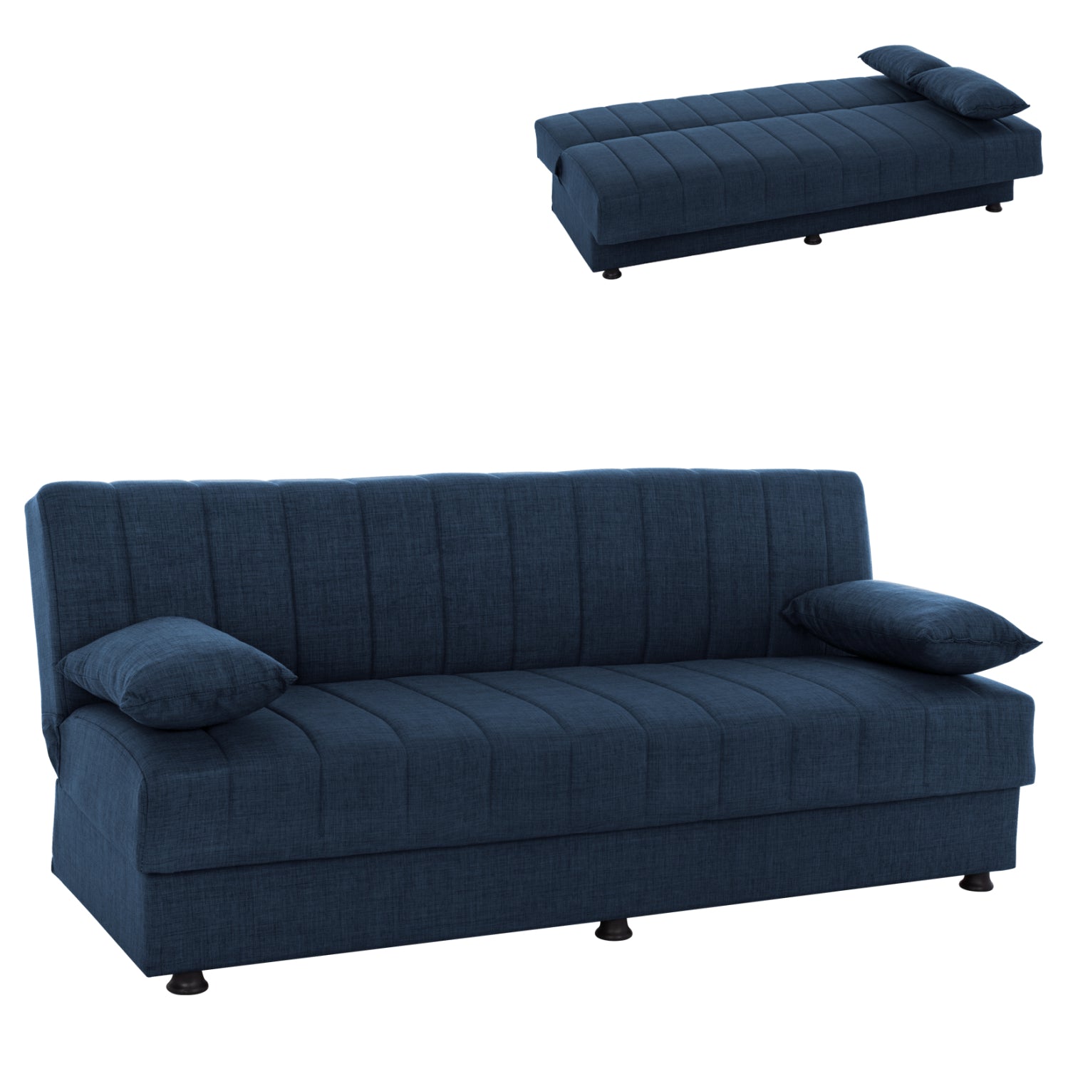 ΚΑΝΑΠΕΣ ΚΡΕΒΑΤΙ ANDRI ΤΡΙΘΕΣΙΟΣ ΜΠΛΕ HM3239.07 180x83x74Y εκ. - Pakobazaar