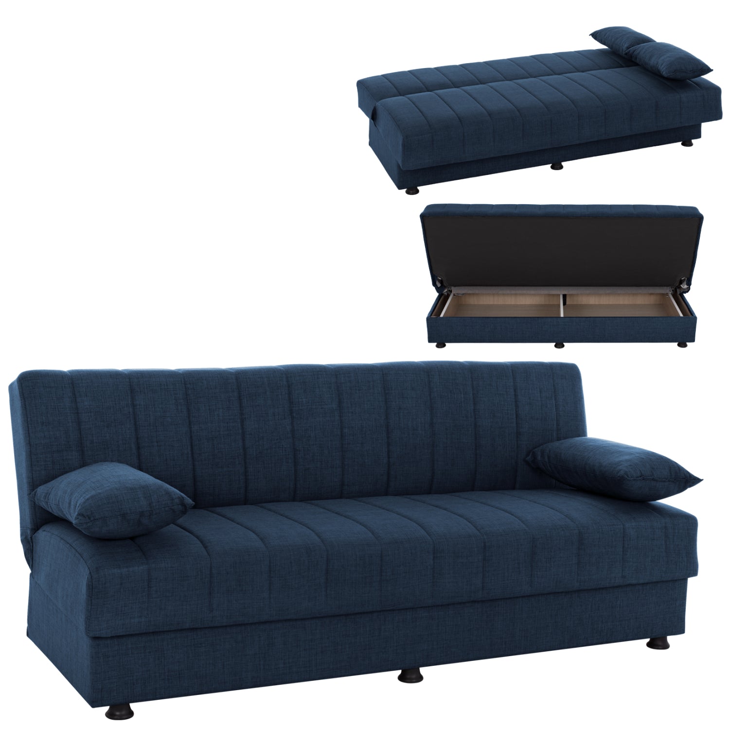 ΚΑΝΑΠΕΣ ΚΡΕΒΑΤΙ ANDRI ΤΡΙΘΕΣΙΟΣ ΜΠΛΕ HM3239.07 180x83x74Y εκ. - Pakobazaar