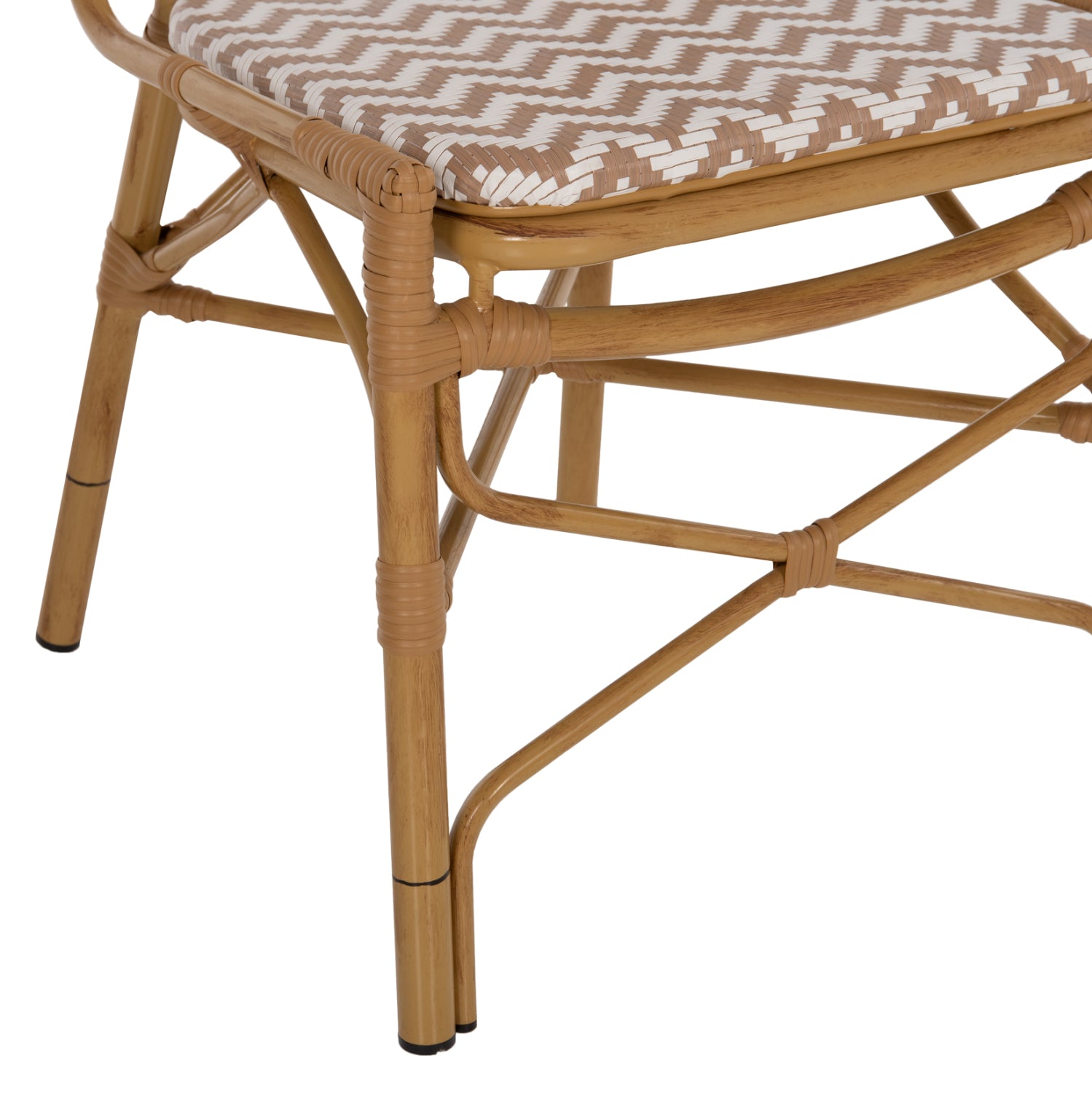 ΚΑΡΕΚΛΑ ΑΛΟΥΜΙΝΙΟΥ BAMBOO LOOK ΦΥΣΙΚΟ - ΛΕΥΚΟ HM5927.03 46x56x95Yεκ. - Pakobazaar