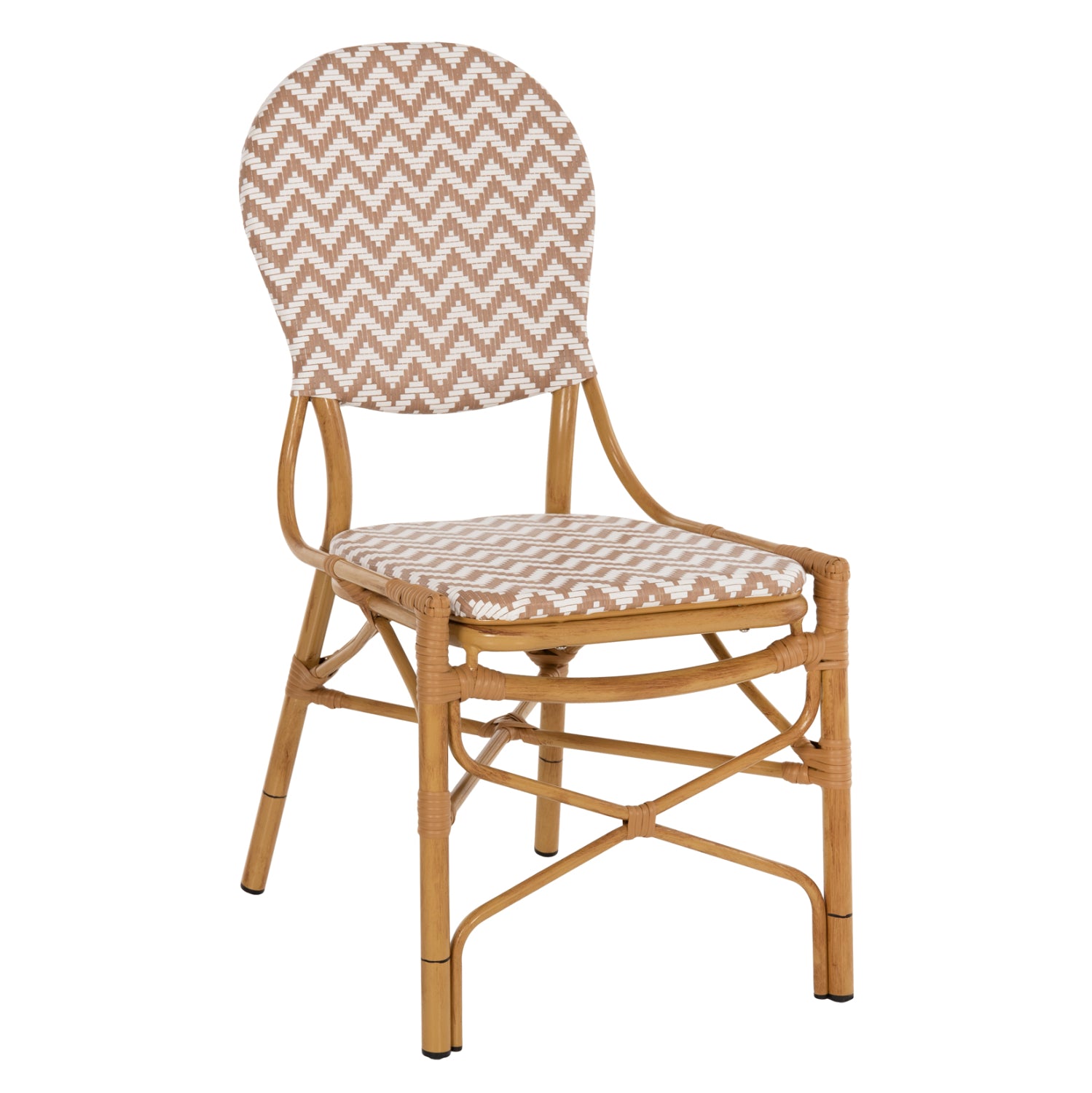 ΚΑΡΕΚΛΑ ΑΛΟΥΜΙΝΙΟΥ BAMBOO LOOK ΦΥΣΙΚΟ - ΛΕΥΚΟ HM5927.03 46x56x95Yεκ. - Pakobazaar