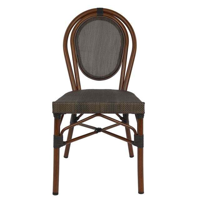 ΚΑΡΕΚΛΑ ΑΛΟΥΜΙΝΙΟΥ KASON BAMBOO LOOK ΚΑΦΕ ΜΕ TEXTLINE 40,5x56,5x89,5 εκ. HM5026 - Pakobazaar