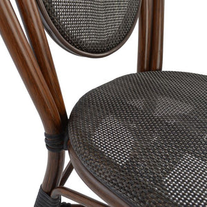 ΚΑΡΕΚΛΑ ΑΛΟΥΜΙΝΙΟΥ KASON BAMBOO LOOK ΚΑΦΕ ΜΕ TEXTLINE 40,5x56,5x89,5 εκ. HM5026 - Pakobazaar