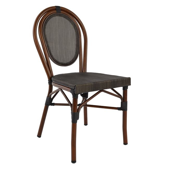 ΚΑΡΕΚΛΑ ΑΛΟΥΜΙΝΙΟΥ KASON BAMBOO LOOK ΚΑΦΕ ΜΕ TEXTLINE 40,5x56,5x89,5 εκ. HM5026 - Pakobazaar
