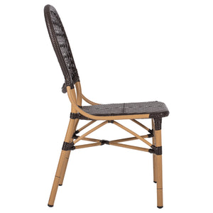 ΚΑΡΕΚΛΑ ΑΛΟΥΜΙΝΙΟΥ BAMBOO LOOK ΜΕ ΚΑΦΕ PE RATTAN HM5925.01 47x58x95Yεκ. - Pakobazaar